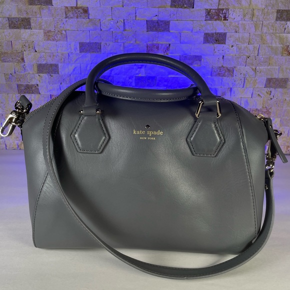 Kate Spade Catherine Pippa Street Pippa Satchel Gray Leather - Picture 1 of 13